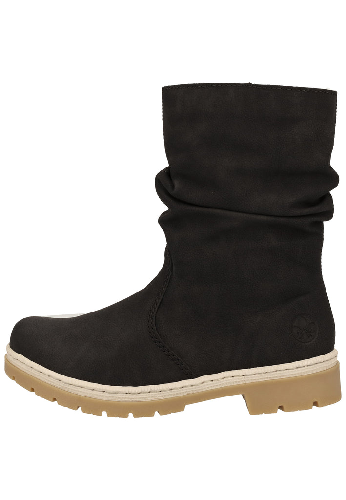 Rieker Stiefel Lederimitat Schwarz Warmfutter - surf4shoes