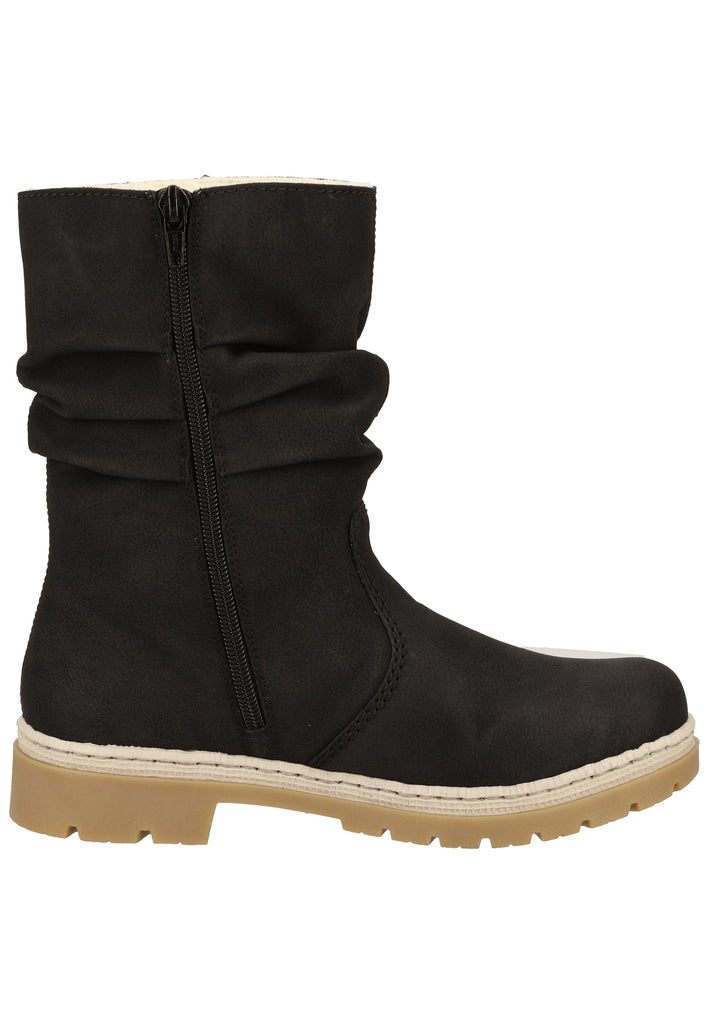 Rieker Stiefel Lederimitat Schwarz Warmfutter - surf4shoes