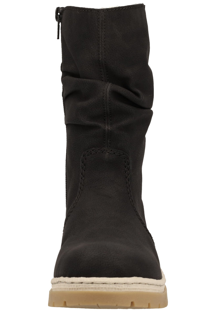 Rieker Stiefel Lederimitat Schwarz Warmfutter - surf4shoes