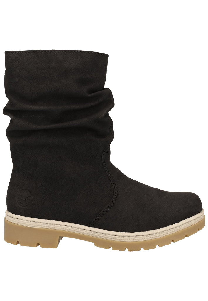 Rieker Stiefel Lederimitat Schwarz Warmfutter - surf4shoes