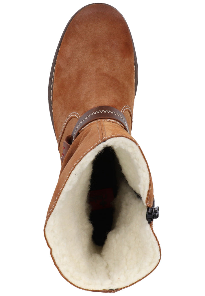 Rieker Stiefel Lederimitat Kastanie Warmfutter - surf4shoes