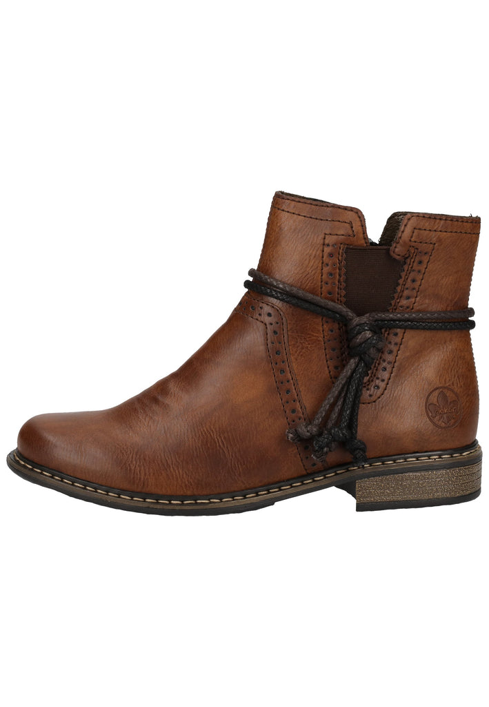 Rieker Stiefelette Lederimitat Braun - surf4shoes
