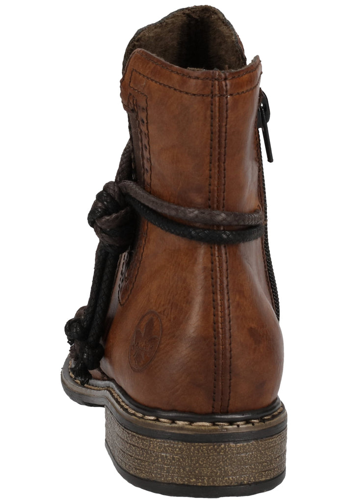 Rieker Stiefelette Lederimitat Braun - surf4shoes