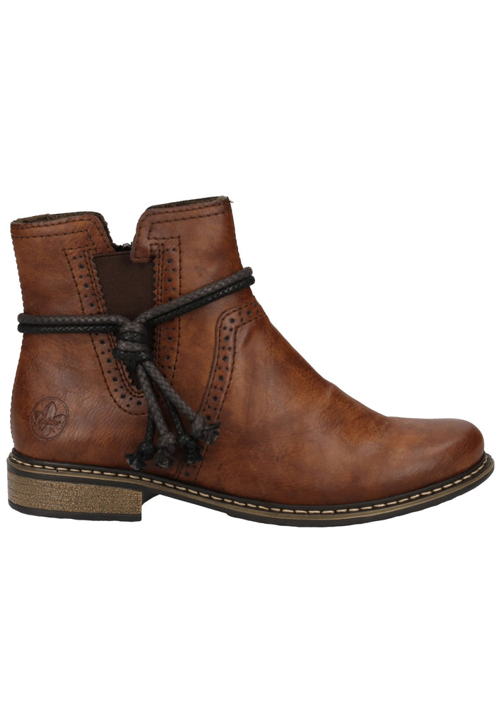 Rieker Stiefelette Lederimitat Braun - surf4shoes
