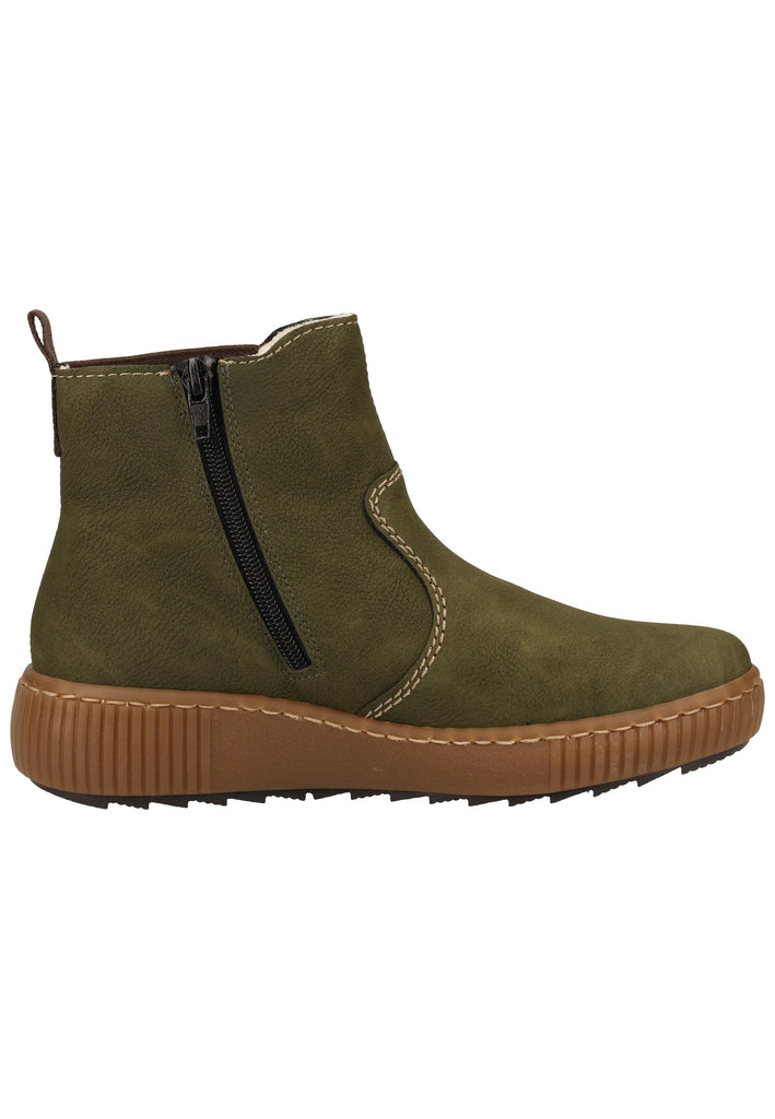 Rieker Stiefelette Lederimitat Braun Warmfutter - surf4shoes