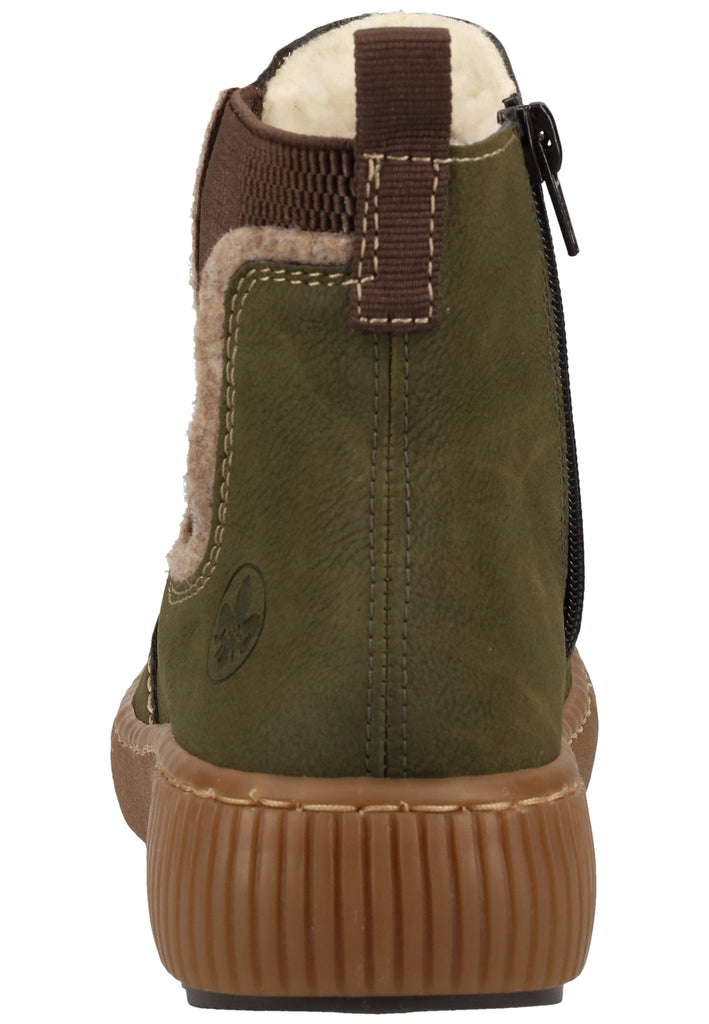 Rieker Stiefelette Lederimitat Braun Warmfutter - surf4shoes