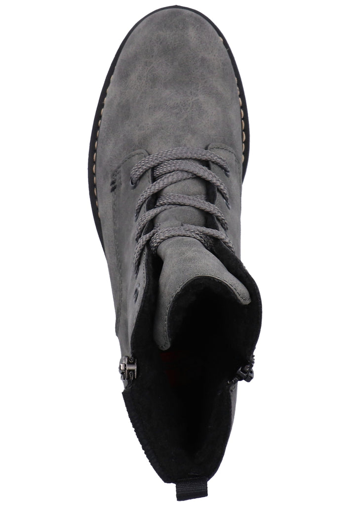 Rieker Stiefelette Lederimitat Grau/Schwarz Warmfutter - surf4shoes