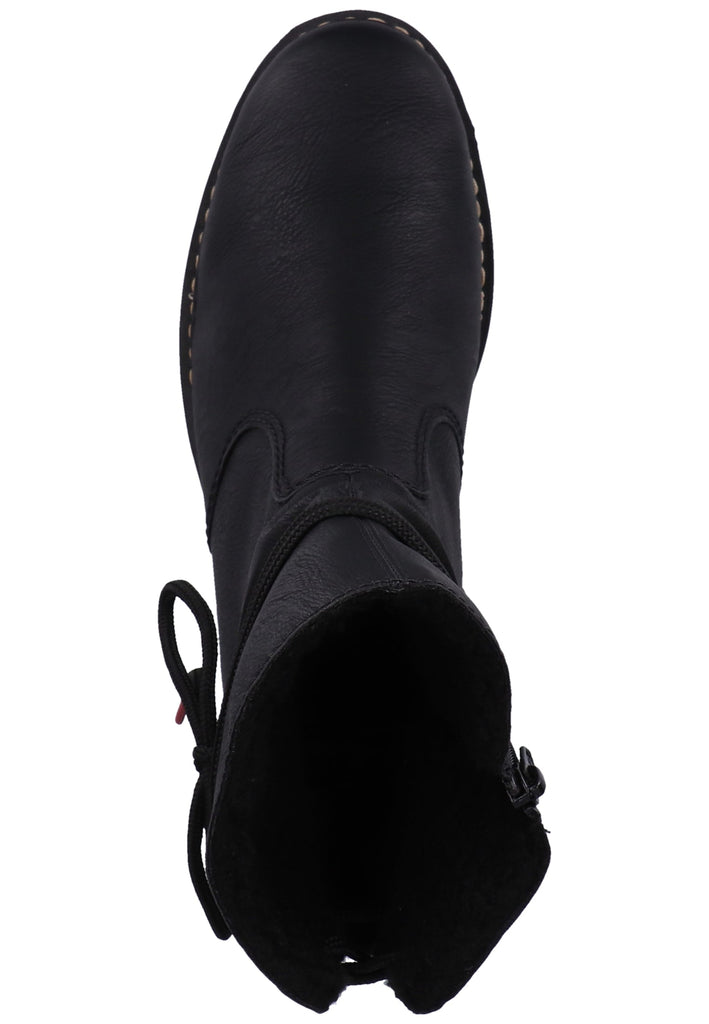 Rieker Stiefelette Lederimitat Schwarz Warmfutter - surf4shoes