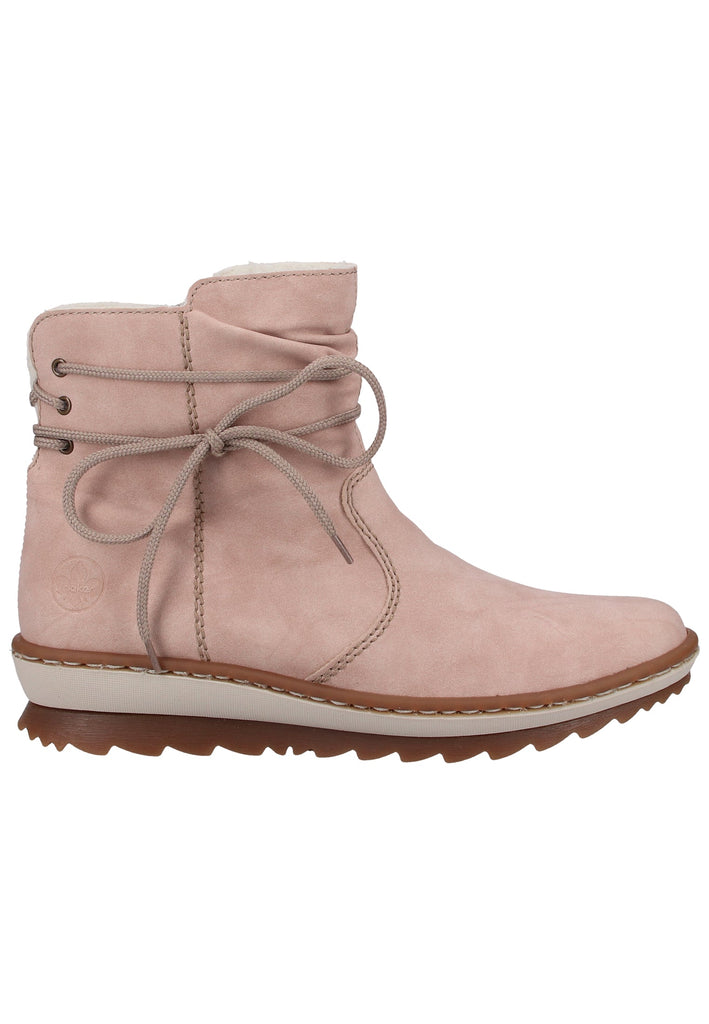 Rieker Stiefelette Lederimitat Rosa Warmfutter - surf4shoes