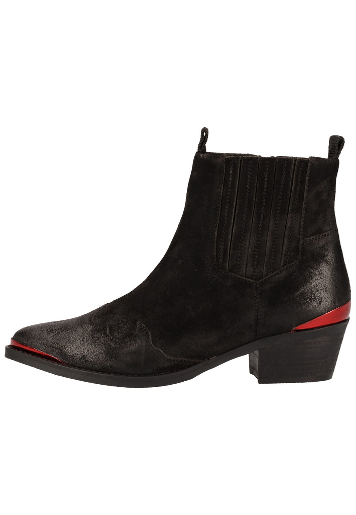 SPM Stiefelette Veloursleder Schwarz/Rot - surf4shoes