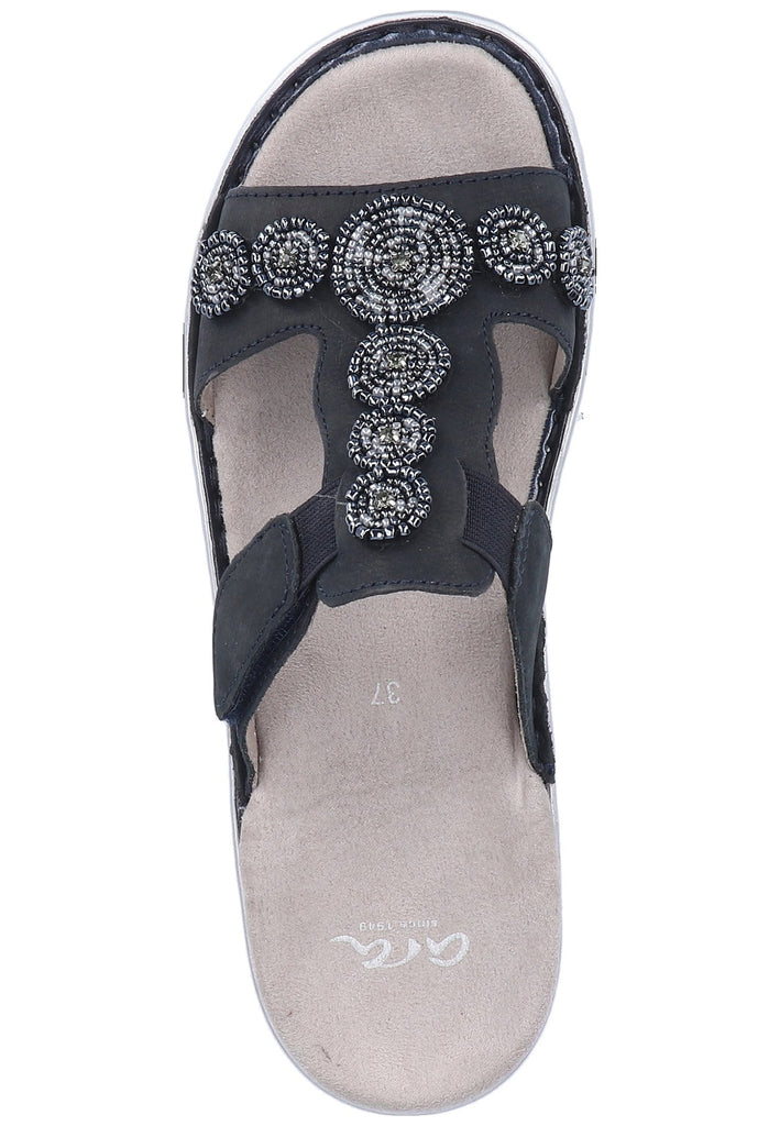 ara Pantoletten Nubukleder Blau - surf4shoes