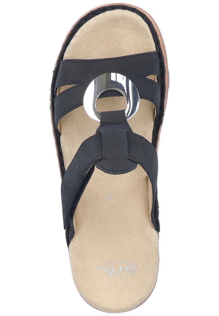 ara Pantoletten Nubukleder Blau - surf4shoes