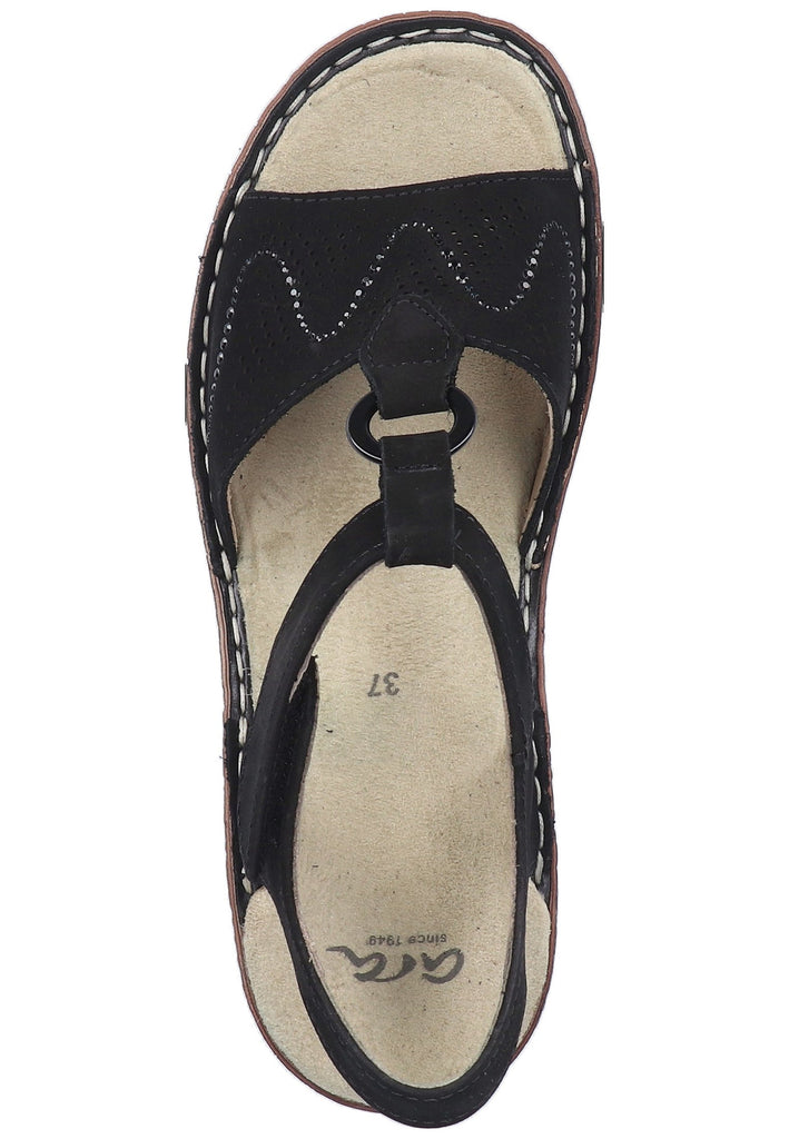 ara Sandalen Nubukleder Schwarz - surf4shoes