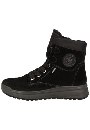 ara Stiefelette Veloursleder/Textil Schwarz Warmfutter - surf4shoes