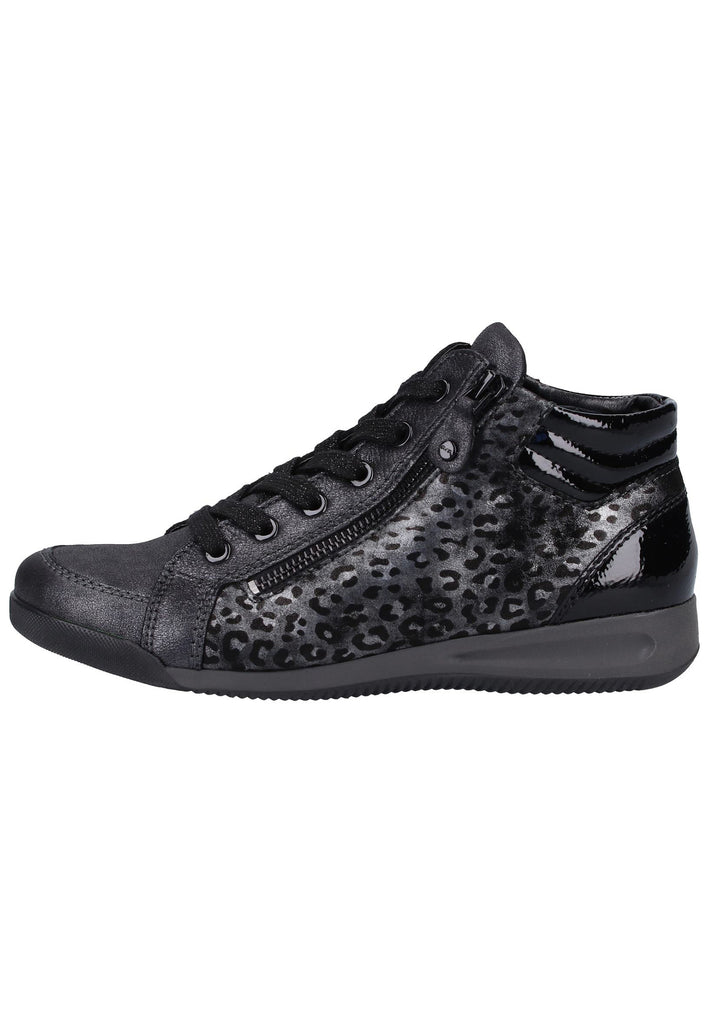 ara Sneaker Leder Silber/Schwarz - surf4shoes