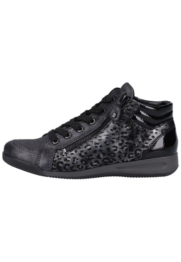 ara Sneaker Leder Silber/Schwarz - surf4shoes