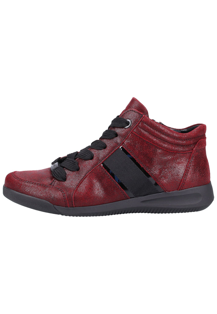 ara Sneaker Glattleder Rot/Schwarz - surf4shoes