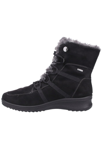 ara Stiefelette Lederimitat/Textil Schwarz/Grau Warmfutter - surf4shoes