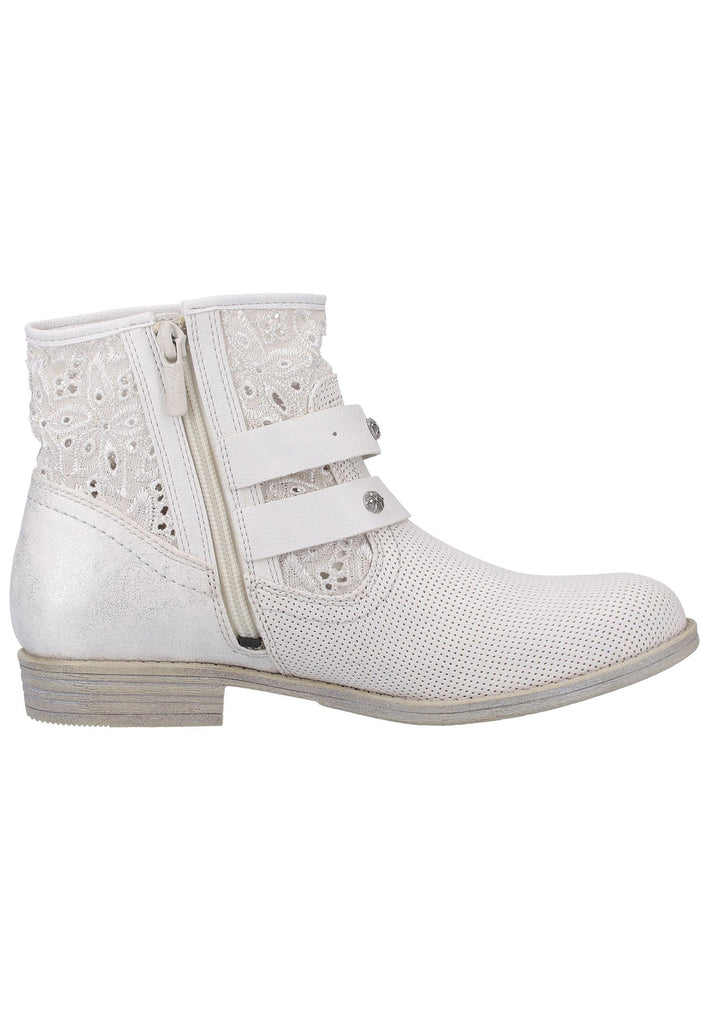 Mustang Stiefelette Lederimitat/Textil Weiß - surf4shoes