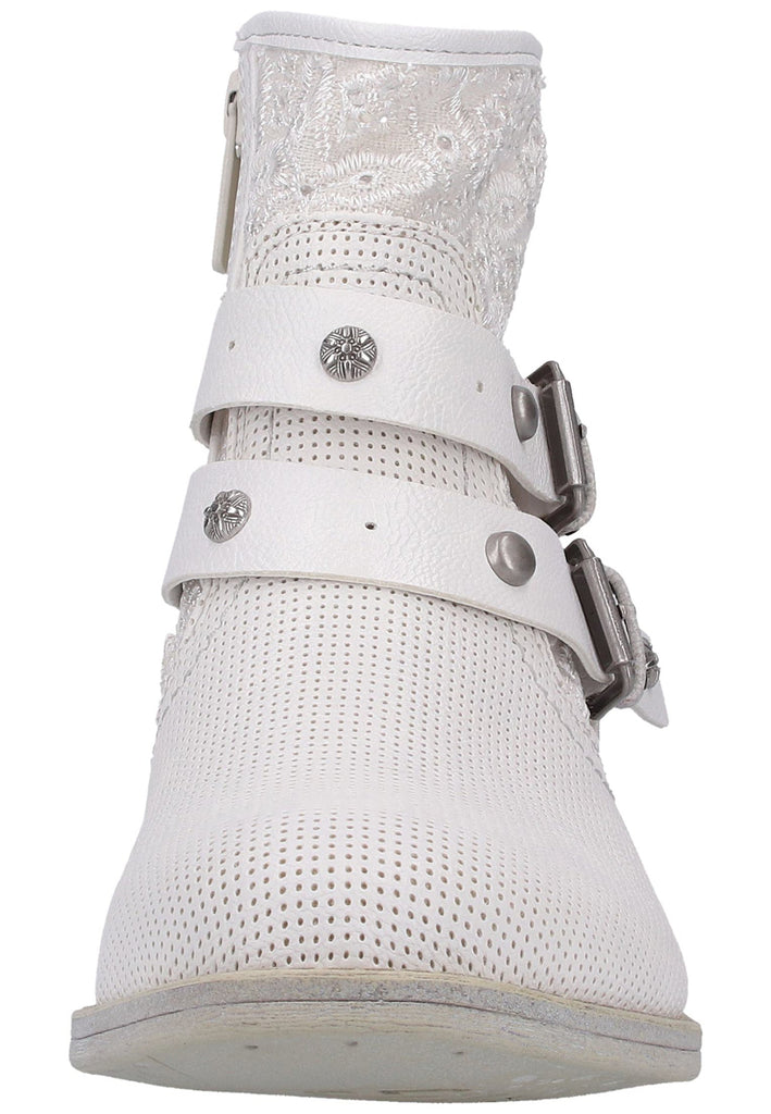 Mustang Stiefelette Lederimitat/Textil Weiß - surf4shoes