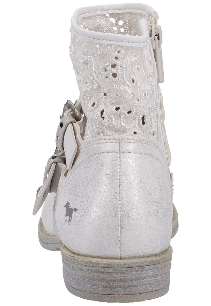 Mustang Stiefelette Lederimitat/Textil Weiß - surf4shoes