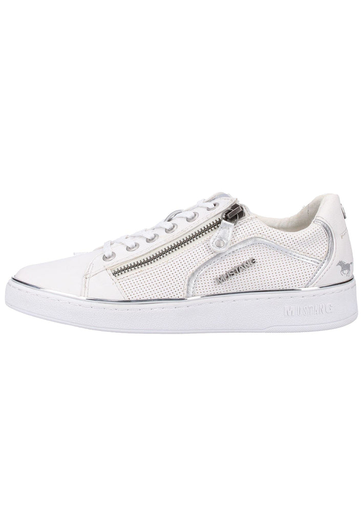 Mustang Sneaker Lederimitat Weiß/Silber - surf4shoes
