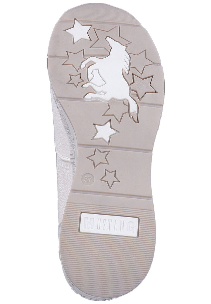 Mustang Sneaker Lederimitat/Textil Weiß/Silber - surf4shoes