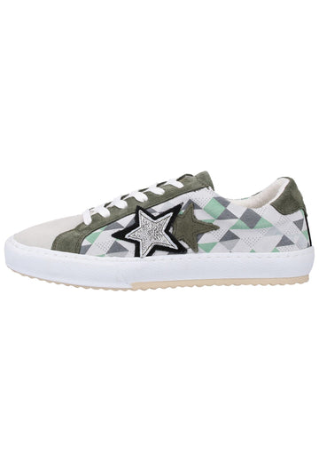 Mustang Sneaker Leder Weiß/Grün - surf4shoes