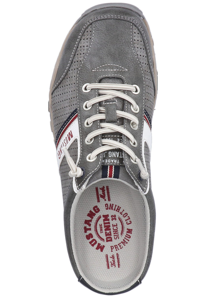 Mustang Clogs Lederimitat Dunkelgrau - surf4shoes