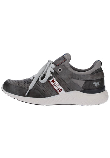 Mustang Sneaker Lederimitat/Textil Dunkelgrau - surf4shoes