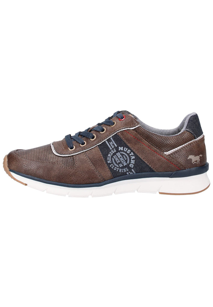 Mustang Sneaker Lederimitat/Textil Dunkelbraun - surf4shoes