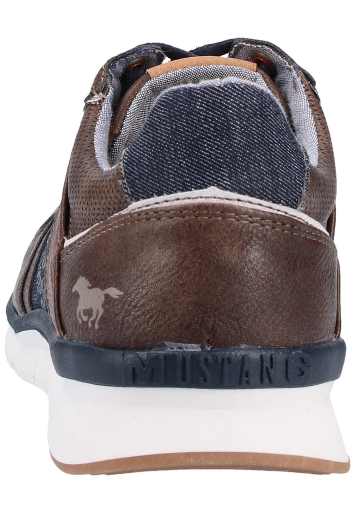 Mustang Sneaker Lederimitat/Textil Dunkelbraun - surf4shoes