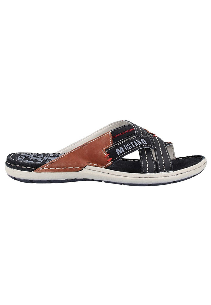 Mustang Pantoletten Leder Navy - surf4shoes