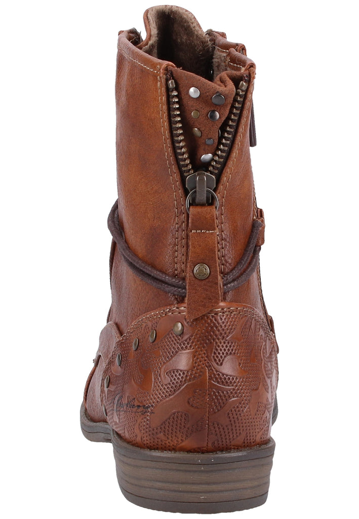 Mustang Stiefelette Lederimitat Cognac - surf4shoes