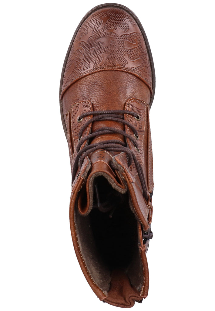 Mustang Stiefelette Lederimitat Cognac - surf4shoes