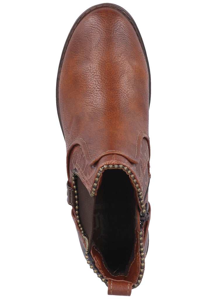 Mustang Stiefelette Lederimitat Cognac - surf4shoes