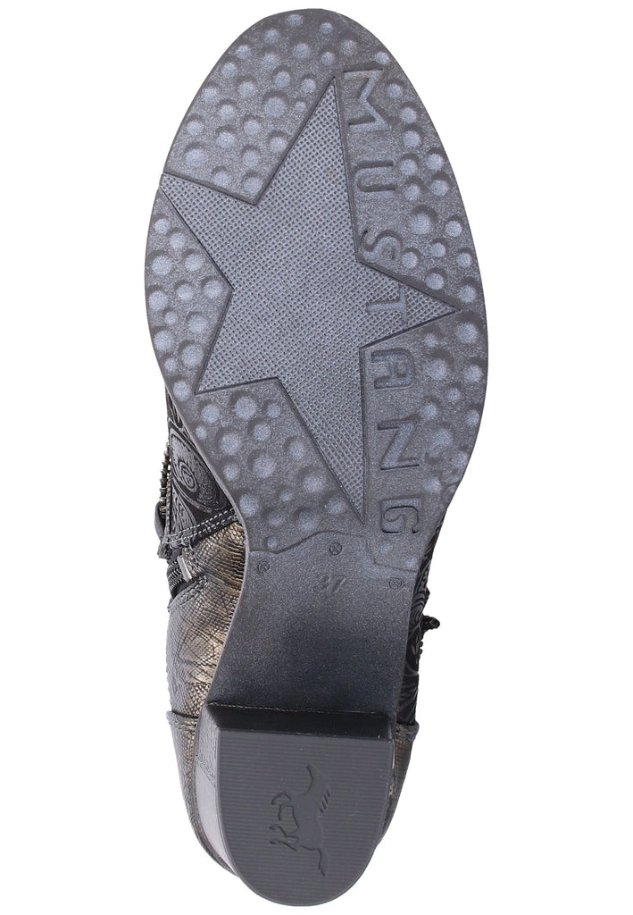 Mustang Stiefelette Lederimitat Schwarz - surf4shoes