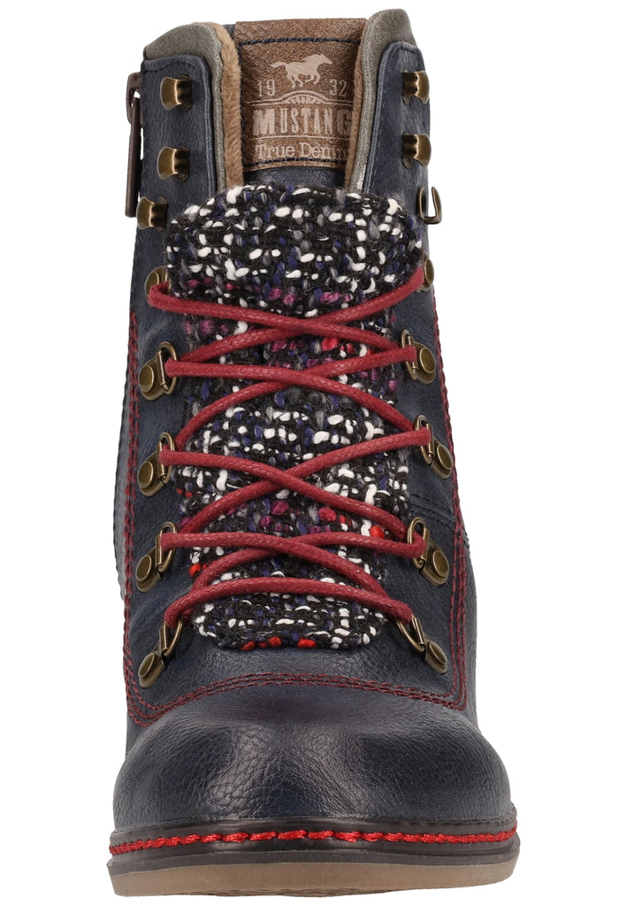 Mustang Stiefelette Lederimitat/Textil Navy Warmfutter - surf4shoes