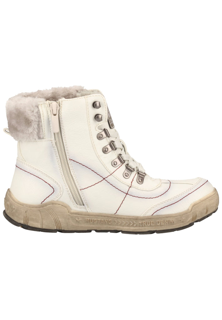 Mustang Stiefelette Lederimitat/Textil Hellgrau Warmfutter - surf4shoes