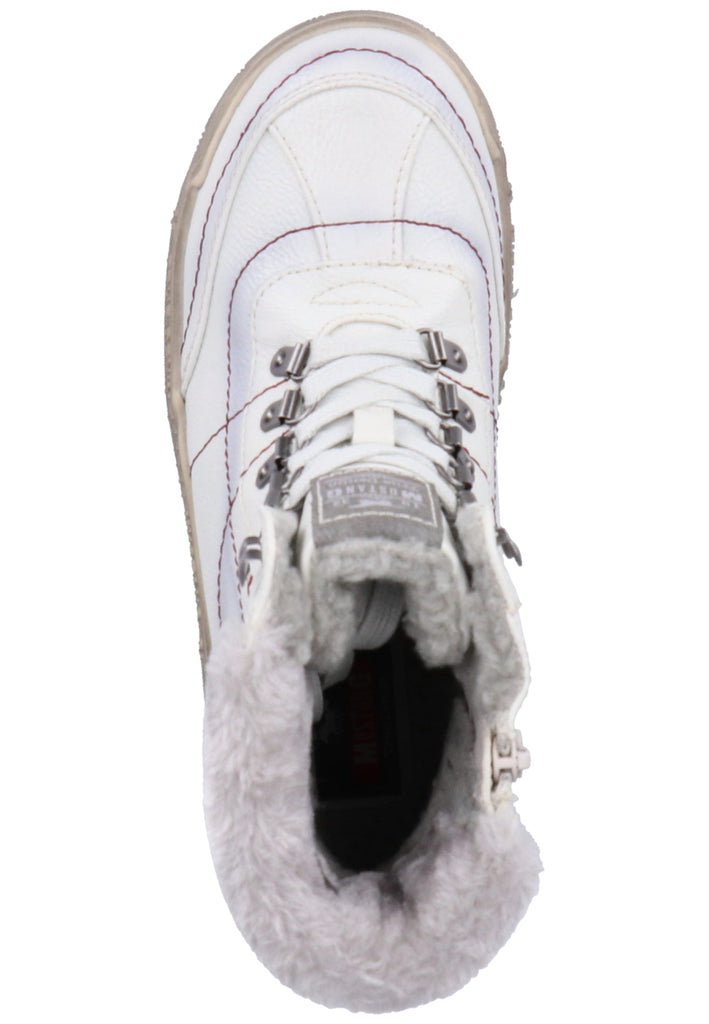 Mustang Stiefelette Lederimitat/Textil Hellgrau Warmfutter - surf4shoes