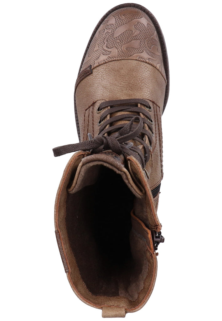 Mustang Stiefelette Lederimitat Braun Warmfutter - surf4shoes