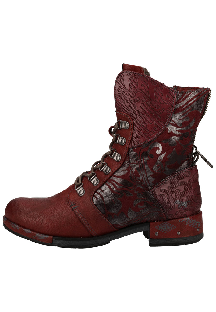 Mustang Stiefelette Lederimitat Rot - surf4shoes