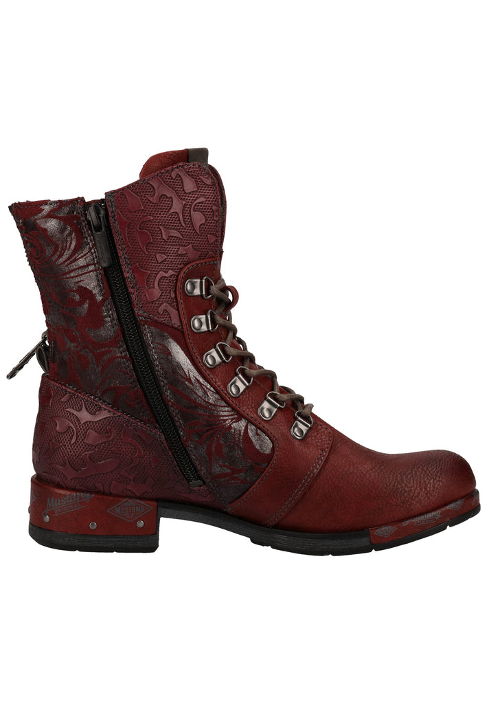 Mustang Stiefelette Lederimitat Rot - surf4shoes