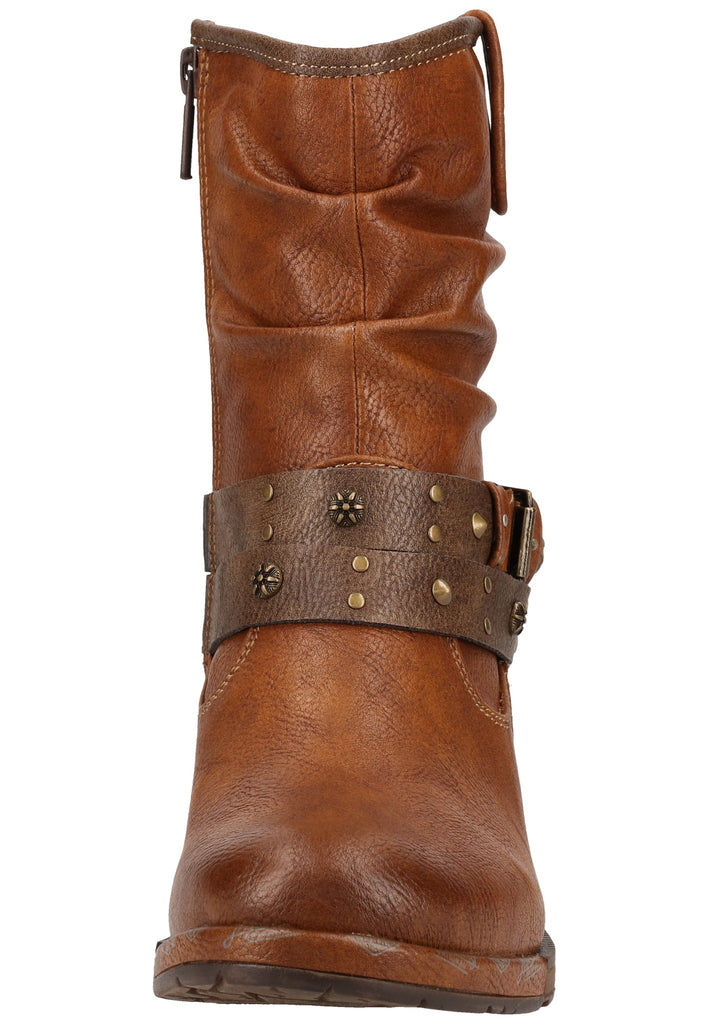 Mustang Stiefelette Lederimitat Kastanie Warmfutter - surf4shoes