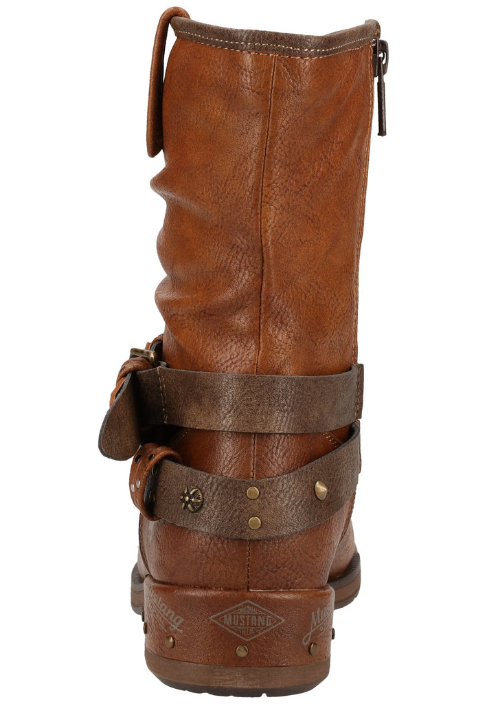 Mustang Stiefelette Lederimitat Kastanie Warmfutter - surf4shoes