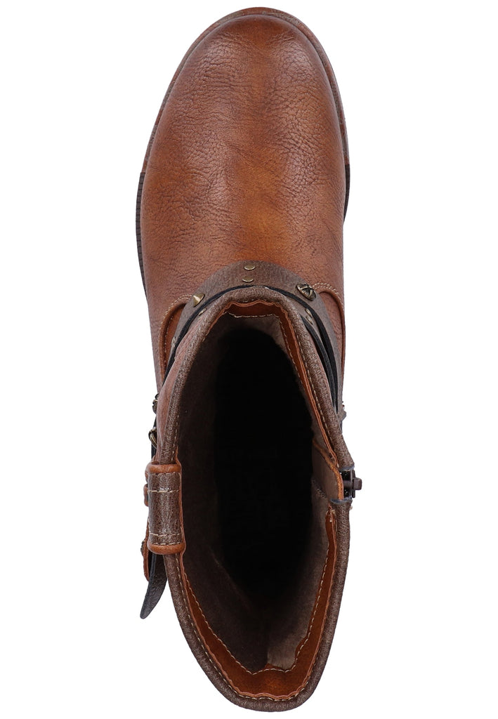 Mustang Stiefelette Lederimitat Kastanie Warmfutter - surf4shoes