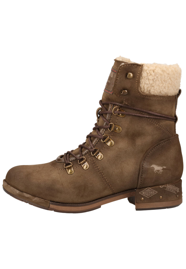 Mustang Stiefelette Lederimitat/Textil Braun Warmfutter - surf4shoes