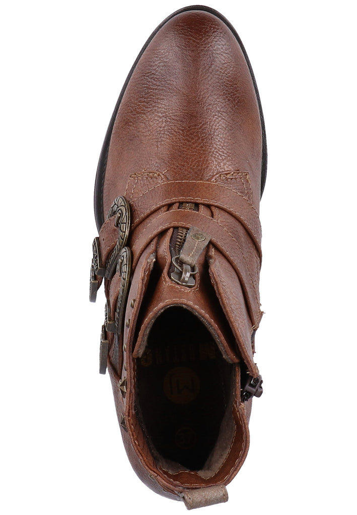Mustang Stiefelette Lederimitat Mittelbraun Warmfutter - surf4shoes