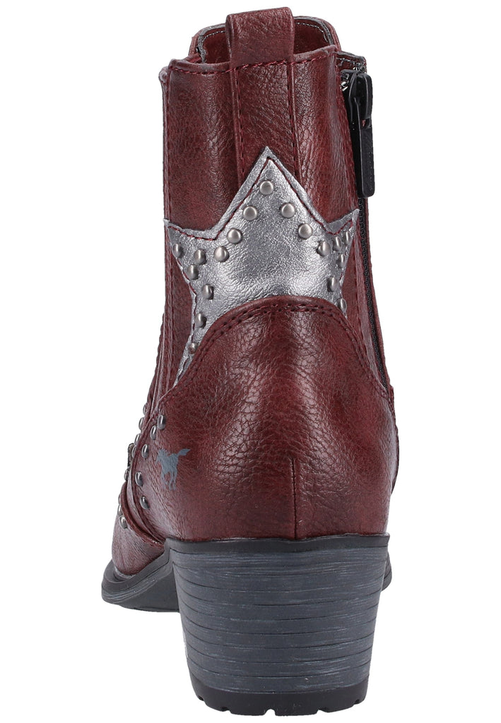 Mustang Stiefelette Lederimitat Bordeaux Warmfutter - surf4shoes