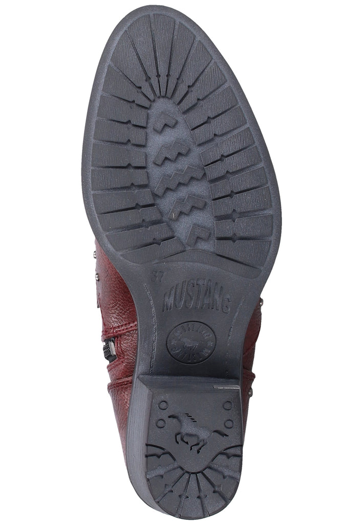 Mustang Stiefelette Lederimitat Bordeaux Warmfutter - surf4shoes